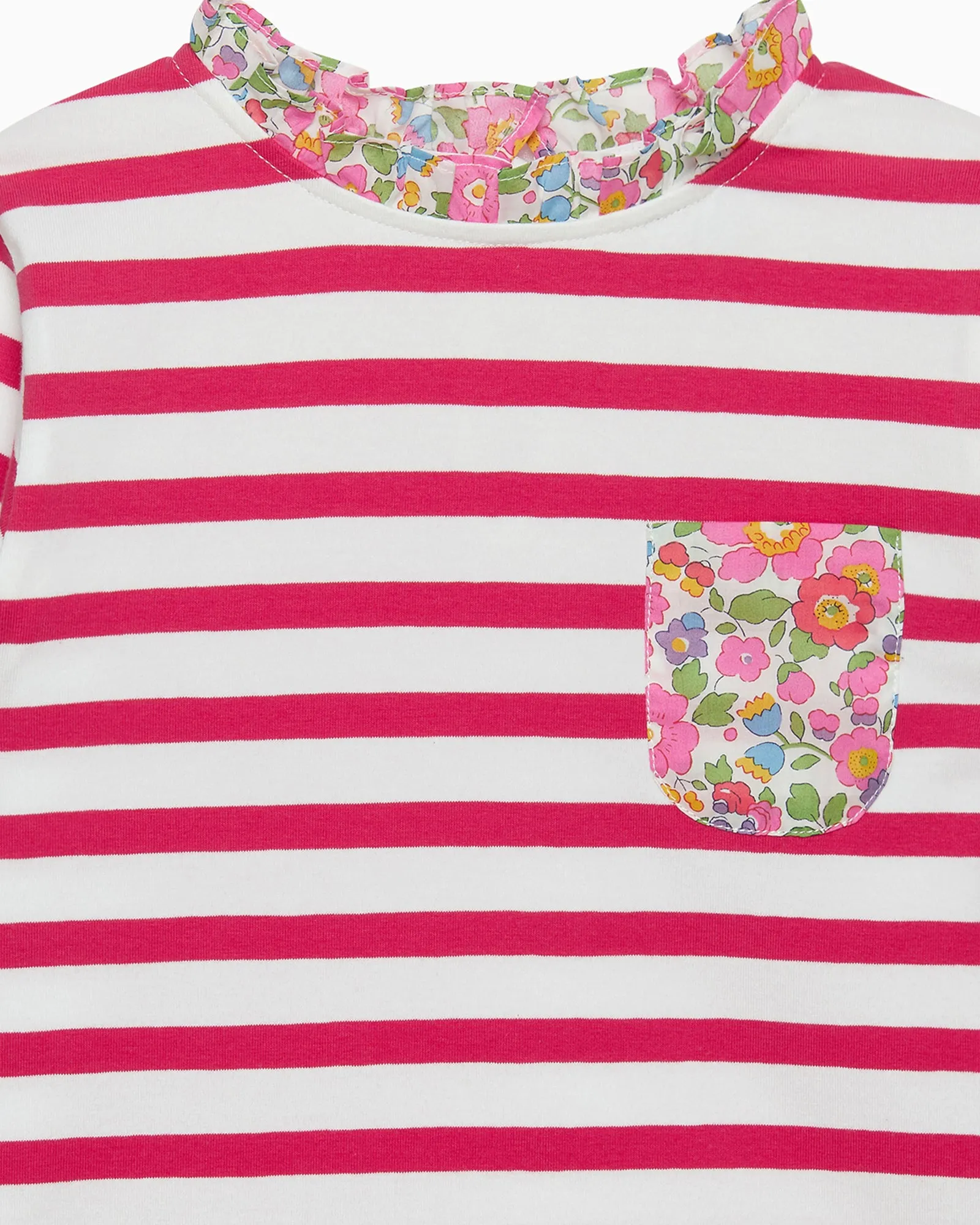 Breton Long-Sleeved Top in Pink Betsy